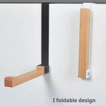 Деревянная складная вешалка для одежды, дверной крючок с противоскользящим зажимом, складная конструкция, простая установка, многофункциональный крючок для хранения, дверная вешалка для белья белый