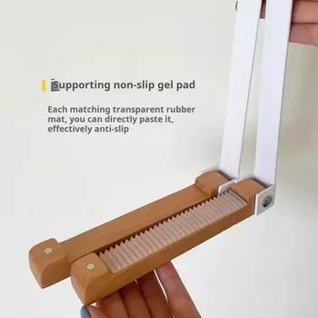 Деревянная складная вешалка для одежды, дверной крючок с противоскользящим зажимом, складная конструкция, простая установка белый