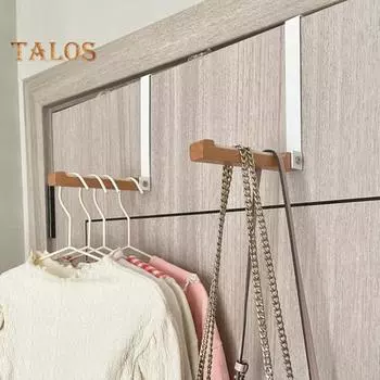 Деревянная складная вешалка для одежды, дверной крючок с противоскользящим зажимом, складная конструкция, простая установка, многофункциональный крючок для хранения, дверная вешалка для белья белый