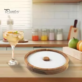 Деревянная солонка для коктейлей «Маргарита», емкость для ароматизаторов, соляной дип, диспенсер для коктейлей, коробка для приправ и сока, круглый поднос цвет старого дерева