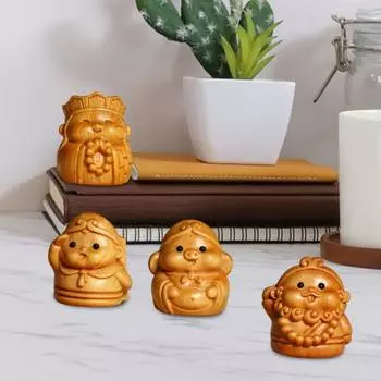 Деревянная статуэтка Сунь Укуна, неокрашенная мини-статуэтка квартета «Путешествие на Запад», ручная работа, настольный декор для домашнего офиса A