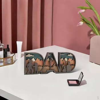 Деревянная статуэтка-украшение в виде папы, украшение на День отца, декоративная центральная фигурка для стола