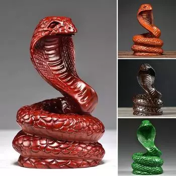 Деревянная статуэтка змеи 2025 китайский Новый год фэн-шуй зодиакальное животное маленькая реалистичная скульптура змеи для домашнего офиса стол декор