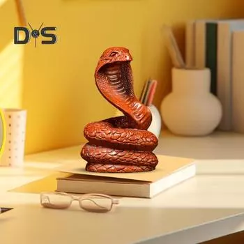 Деревянная статуэтка змеи 2025 китайский Новый год фэн-шуй зодиакальное животное маленькая реалистичная скульптура змеи для домашнего офиса стол декор A