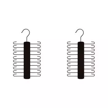 Деревянная стойка для галстуков, экономящая место, вешалка для хранения ремней для домашнего хранения (Черный А)