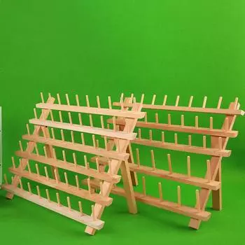 Деревянная стойка для хранения швейных ниток, держатель для катушек с пряжей, домашняя вышивальная пяльцы, органайзер для швейной стойки разных размеров C