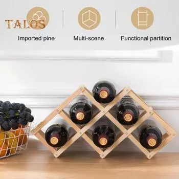 Деревянная стойка для хранения вина, дизайн в форме пчелы, сборка не требуется, горизонтальное размещение бутылок, влажная пробка, универсальный органайзер для 3-10 бутылок B 3pcs