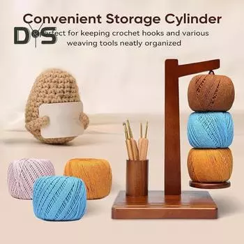 Деревянная стойка для катушек с пряжей и устойчивым основанием. Гладкие края без заусенцев. Универсальная стойка для распределителя клубков пряжи. Стойка для катушек с пряжей. A