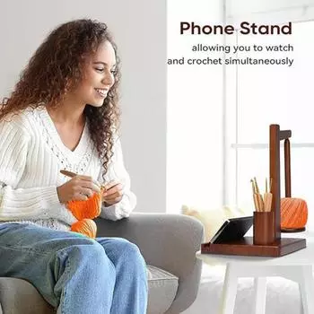 Деревянная стойка для катушек с пряжей и устойчивым основанием. Гладкие края без заусенцев. Универсальная стойка для распределителя клубков пряжи. Стойка для катушек с пряжей. A