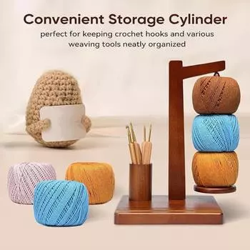 Деревянная стойка для катушек с пряжей и устойчивым основанием. Гладкие края без заусенцев. Универсальная стойка для распределителя клубков пряжи. Стойка для катушек с пряжей. A
