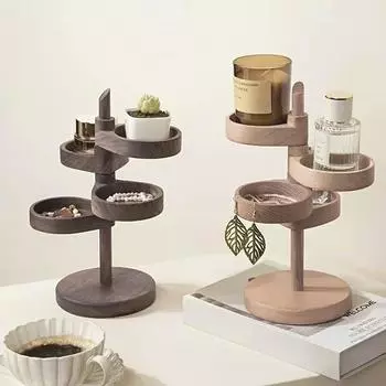 Деревянная стойка для коллекционирования ювелирных изделий, ручная работа, поделки, самодельный держатель для колец, демонстрация подноса для хранения, органайзера, аксессуаров света кофе