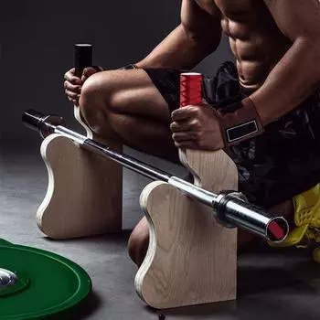 Деревянная стойка для штанги для становой тяги с нескользящей ручкой для домашнего спортзала для тяжелой атлетики, гриф для загрузки и выгрузки весовых пластин, сменный держатель красный