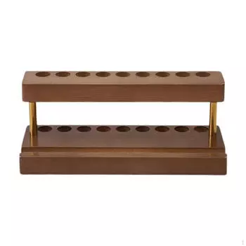 Деревянная стойка на 9 ячеек для хранения ручек и кистей для макияжа в квартире Brown