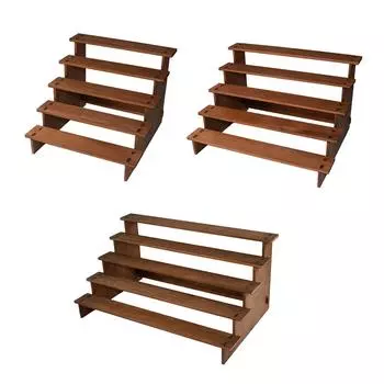 Деревянная столешница, стойка для демонстрации, 5 ступеней, подставка для специй, универсальный деревенский выставочный стенд, многоуровневая сервировочная стойка для гостиной