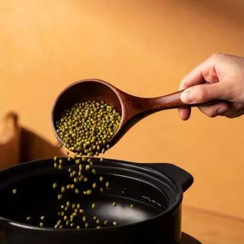 Деревянная суповая ложка в японском стиле, утолщенная, для дома, совок для риса с изогнутой ручкой, многофункциональный небольшой совок для воды, кухонные принадлежности