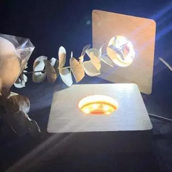 Деревянная светодиодная подставка для дисплея, квадратная деревянная подставка для ночника