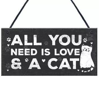 Деревянная табличка для кошек, подвесной дизайн со следами кошек, принт котенка, забавные подвесные таблички для дома кошек для домашних животных 2