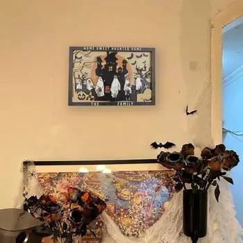 Деревянная табличка на Хэллоуин, украшение, жуткий замок, летучая мышь, призрак, настольная фигурка, офис, домашний стол, полка, декор для вечеринок A