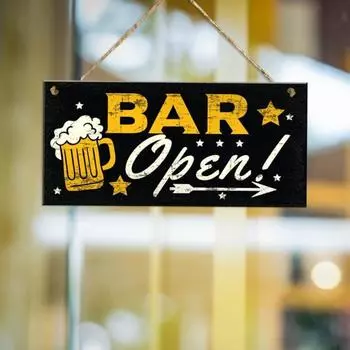 Деревянная табличка, прямоугольная планка, многоцветная стильная подвесная деревянная табличка с открытым принтом для пьянства