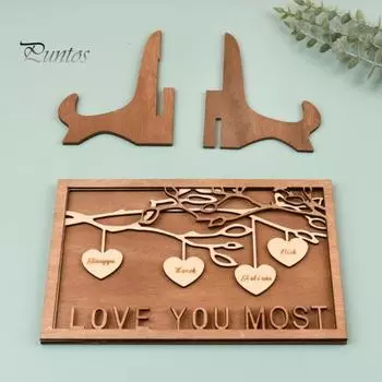 Деревянная табличка с фамилией в деревенском стиле для дома, офиса, спальни, рабочего стола, декоративного знака с именем в виде сердца A