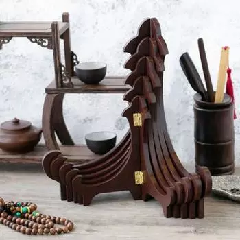 Деревянная тарелка для чая и торта, декоративная складная стойка для хранения домашнего декора, мольберт, подставка для тарелок 5inch