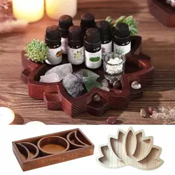 Деревянная тарелка, поднос для украшений, гладкий край, без заусенцев, дизайн в виде цветка лотоса, сервировочный поднос для десертов, украшение на Рамадан A