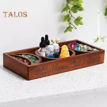 Деревянная тарелка, поднос для украшений, гладкий край, без заусенцев, дизайн в виде цветка лотоса, сервировочный поднос для десертов, украшение на Рамадан A