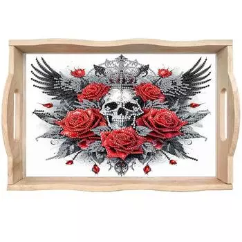 Деревянная тарелка с изображением колибри, цветной алмаз, для обеденного стола, журнального столика TT009