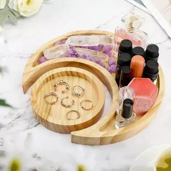 Деревянная тарелка Yousheng Moon Star с гладкими краями и без заусенцев, поднос для сервировки десертов, украшение на Рамадан A