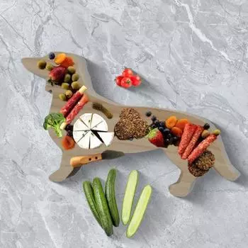 Деревянная такса обеденная тарелка разделочная доска доска для сыра многофункциональный поднос из цельного дерева