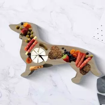 Деревянная такса обеденная тарелка разделочная доска сырная доска многофункциональный поднос из цельного дерева для фруктов мяса хлеба пиццы