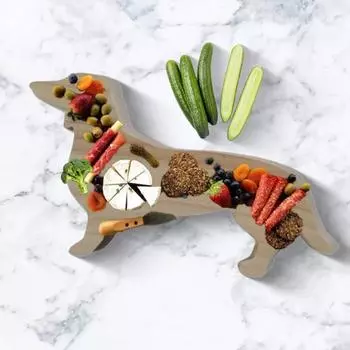 Деревянная такса обеденная тарелка разделочная доска сырная доска многофункциональный поднос из цельного дерева для