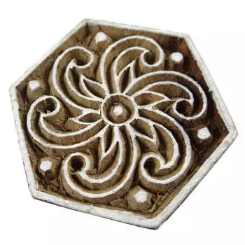 Деревянная текстильная блочная печать Спиральная печать Декоративная ткань ручной работы 2.2 x 2 x 1.5 Inches