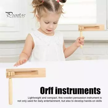 Деревянная трещотка-шумелка Орф-инструменты березовая ручная погремушка игрушка для спортивных мероприятий игр праздников