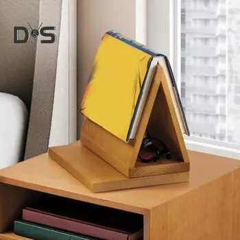 Деревянная треугольная подставка для книг, настольная подставка для кофе и чая, книжный уголок, подставка для чтения, ночная тумбочка, подставка для книг, подарок для любителей книг цвет старого дерева