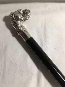 Деревянная трость БУЛЬДОГ Трость Деревянная ТРОСТЬ Резьба Уникальное искусство Коричневый Деревянный Ручная работа Деревянная трость для ходьбы Антикварная трость для ходьбы трость M аэро