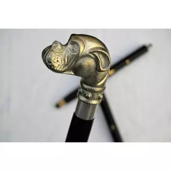 Деревянная трость Bull Dog Head Трость Викторианская алюминиевая ручка для головы серебряный