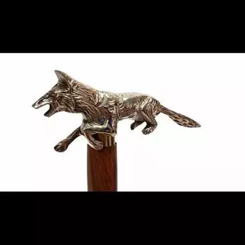 Деревянная трость для ходьбы, подарочная, ручная работа, дизайнерская ручка в виде головы лисы, коричневая, новая