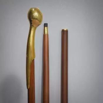 Деревянная трость для ходьбы - складная изогнутая ручка ручной работы (93,98 см, полированная отделка) как