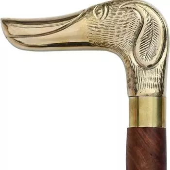 Деревянная трость ручной работы с латунной ручкой в виде головы собаки – трость для пожилых людей длиной 85 см – отличный подарок для мужчин и женщин как