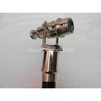 Деревянная трость с латунным складным телескопом и ручкой компаса