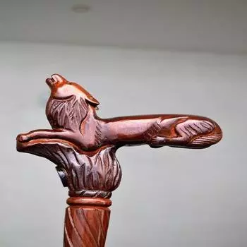 Деревянная трость с рисунком волка, 94 см, ручная резьба, уникальная трость ручной работы с натуральной текстурой