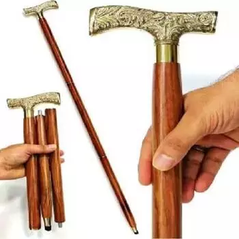 Деревянная трость/трость - деревянная трость ручной работы с латунной ручкой Дерби, 36 дюймов