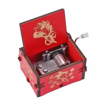 Деревянная уникальная резная рукоятка RED-Dragon-Ball-Z тема музыкальная шкатулка