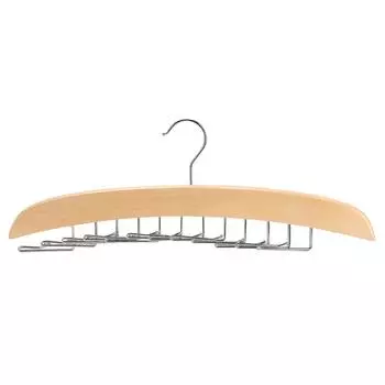 Деревянная вешалка для галстуков 24 крючка вращающийся держатель для ремня шкаф органайзер для хранения галстуков бежевый бежевый