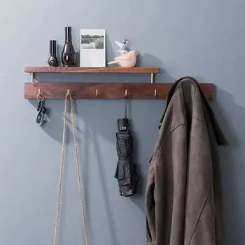 Деревянная вешалка для одежды в гостиной, крючок для настенной вешалки для одежды в винтажном стиле, роскошная офисная мебель для дома