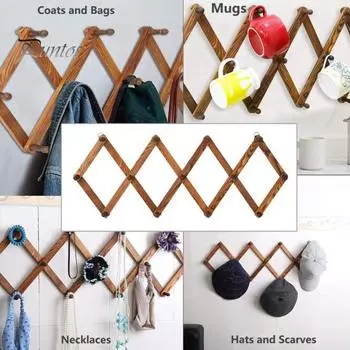 Деревянная вешалка для шляп, настенное крепление, декоративная вешалка для пальто с 13 крючками, прочная, несущая, простая в установке вешалка для шляп, настенное крепление A