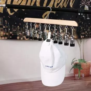 Деревянная вешалка для сушки одежды, вешалка для нижнего белья из нержавеющей стали, сушилка для носков, держатель для белья