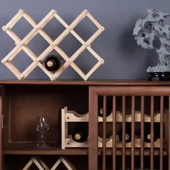 Деревянная винная стойка, складная, отдельно стоящая, держатель для винных бутылок, креативная барная стойка, простая складная полка для хранения вин