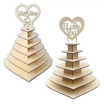 Деревянная витрина для свадебной вечеринки, шоколада, украшения для дома, в форме сердца, подставка для кексов, фуршетный стол, держатель для десерта